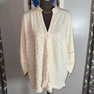 Show Me Your MUMU ivory/ cream pheasant blouse SZ Medium